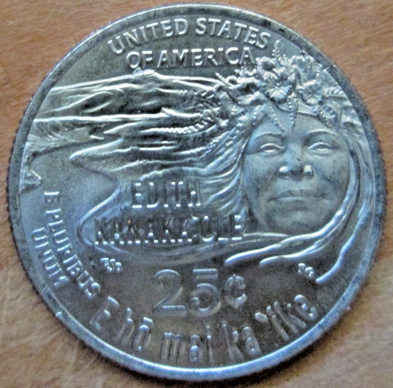 2023-P HAWAII EDITH KANAKE OLE, REVERSE INTERIOR DIE BREAK AT "OF", MS+++++