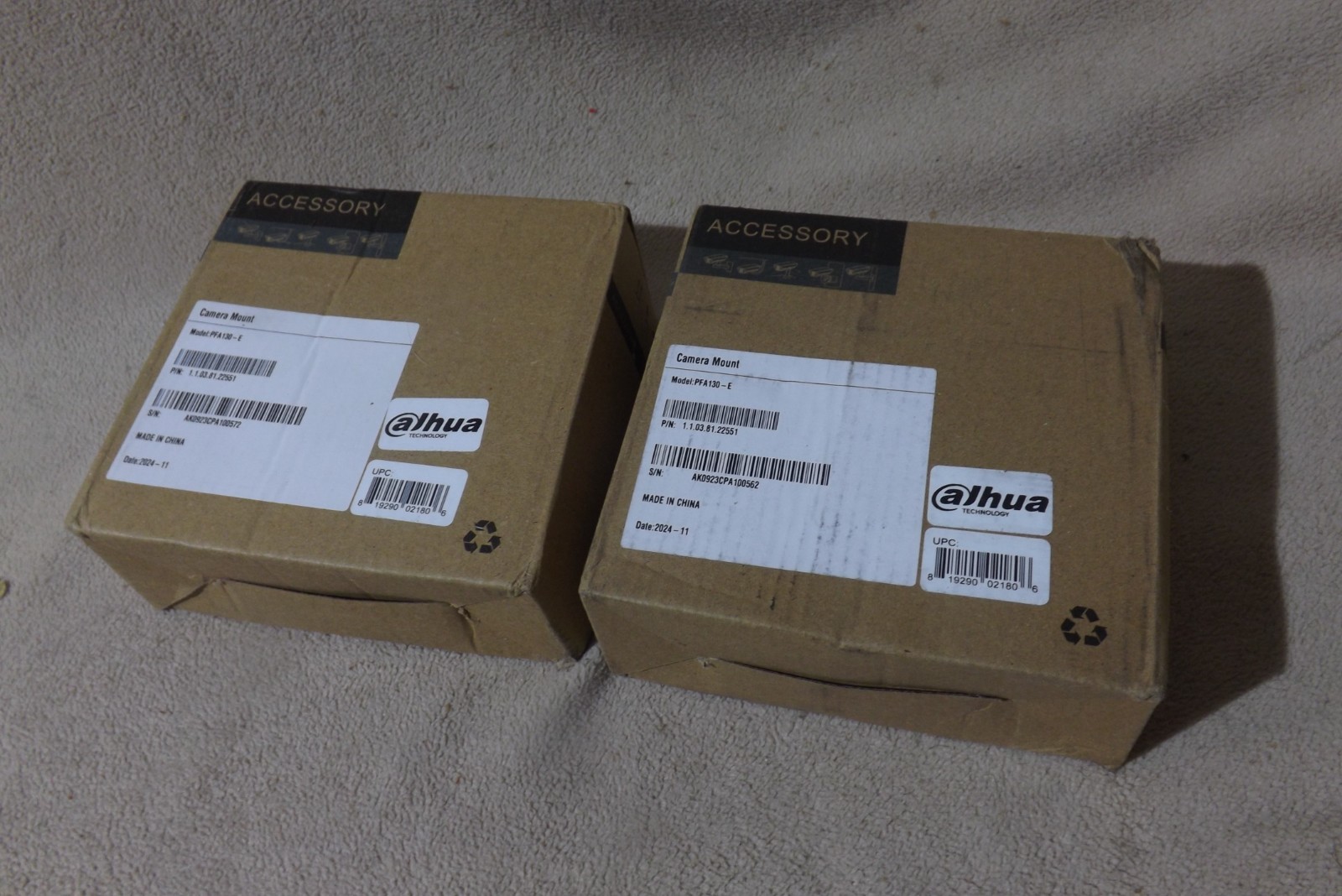 Dahua PFA130-E Junction Box Bracket - White Lot of Two