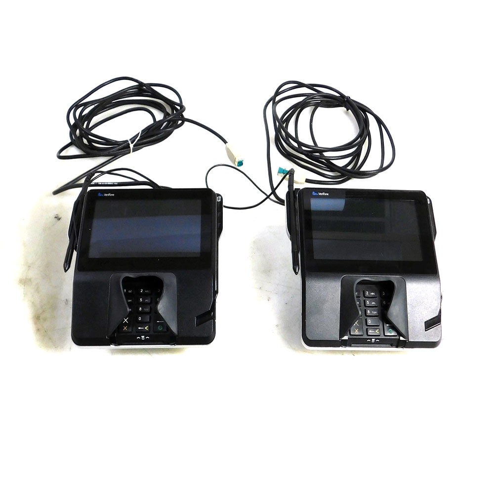 (Lot of 2) Verifone MX 925CTLS Credit Card Payment Terminals w/Stylus' & Stands