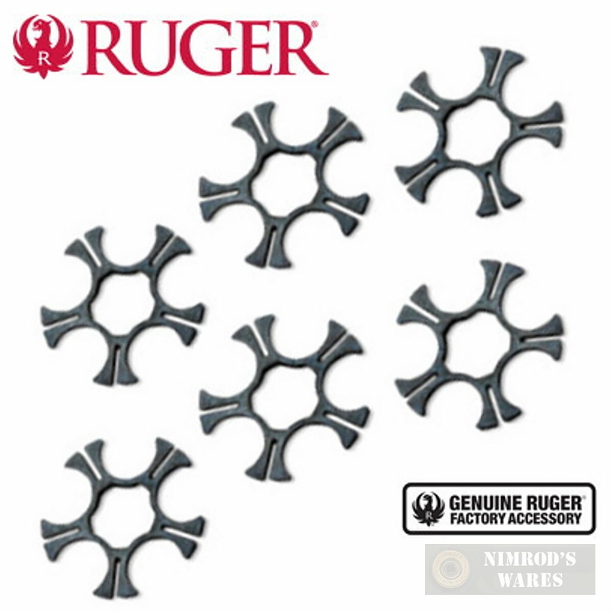 Ruger SP101 9mm MOON CLIPS 6-pk Stainless Steel 90516 OEM FAST SHIP