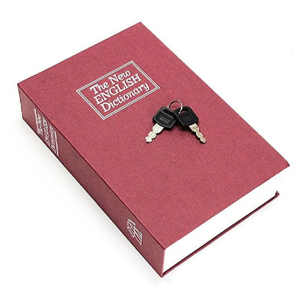 Dictionary Book Safe with Key Lock – Hidden Security Box – Large Red