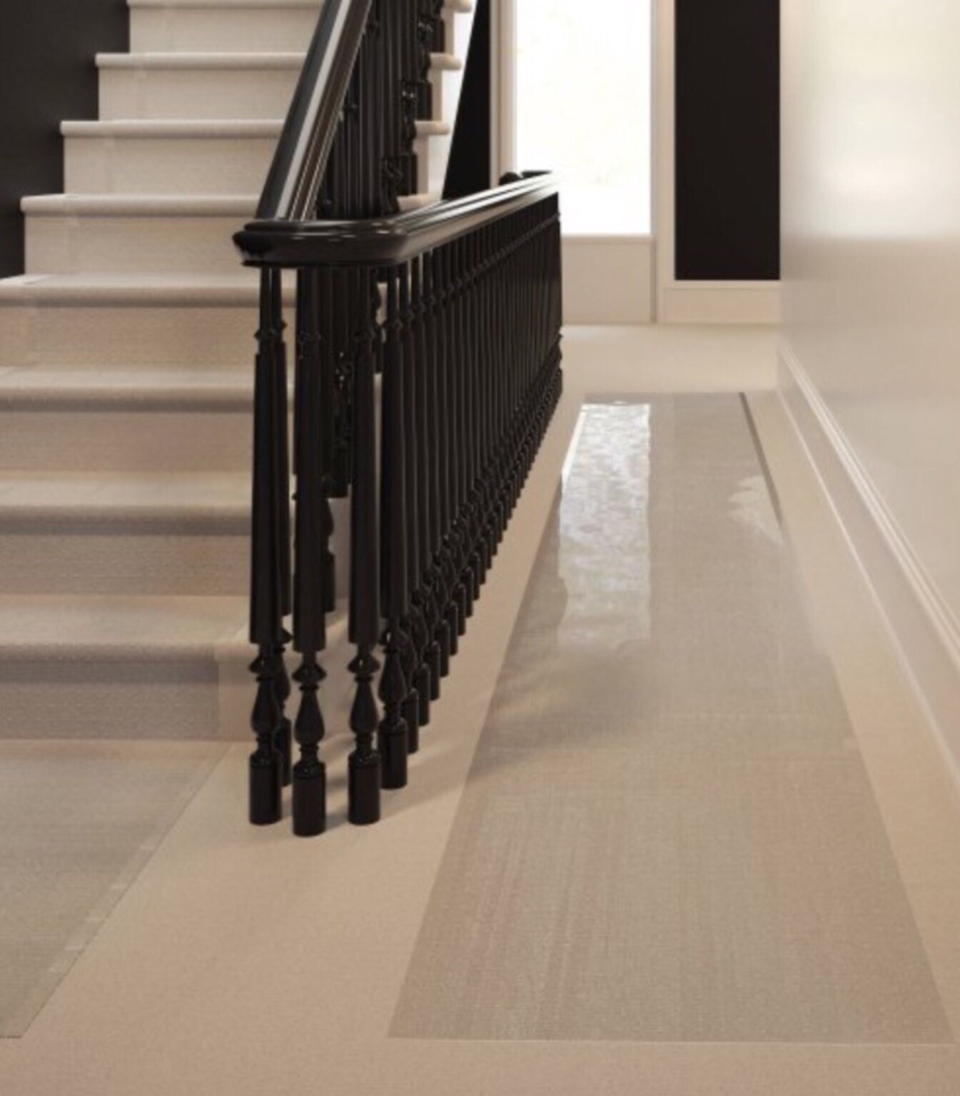 Clear Plastic Runner Rug Carpet Protector Mat Ribbed Multi - Grip.(27in X 15FT)