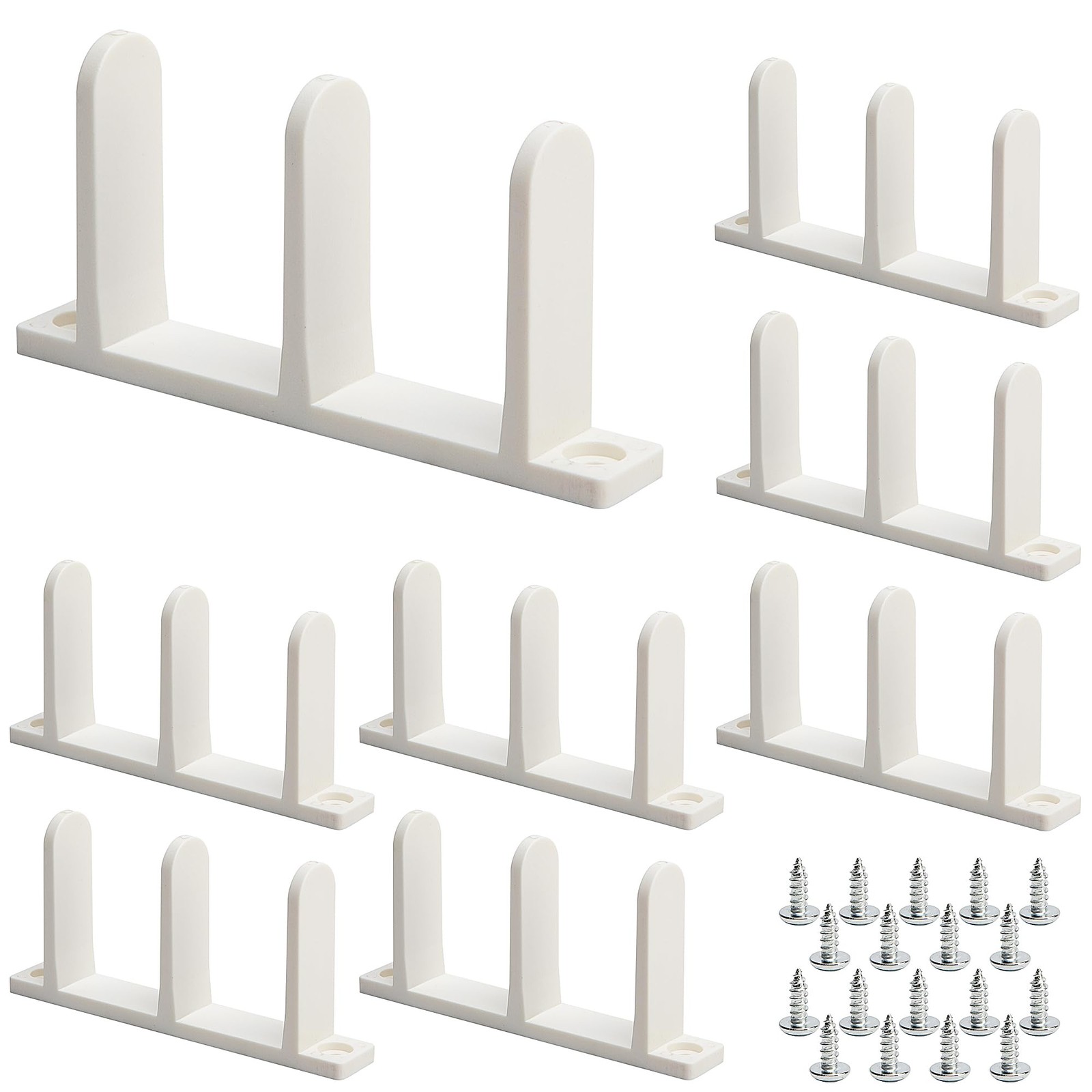Nkiy Quen 8 Pack Siding Closet Door Floor Guide-Universal ABS Sliding White-8
