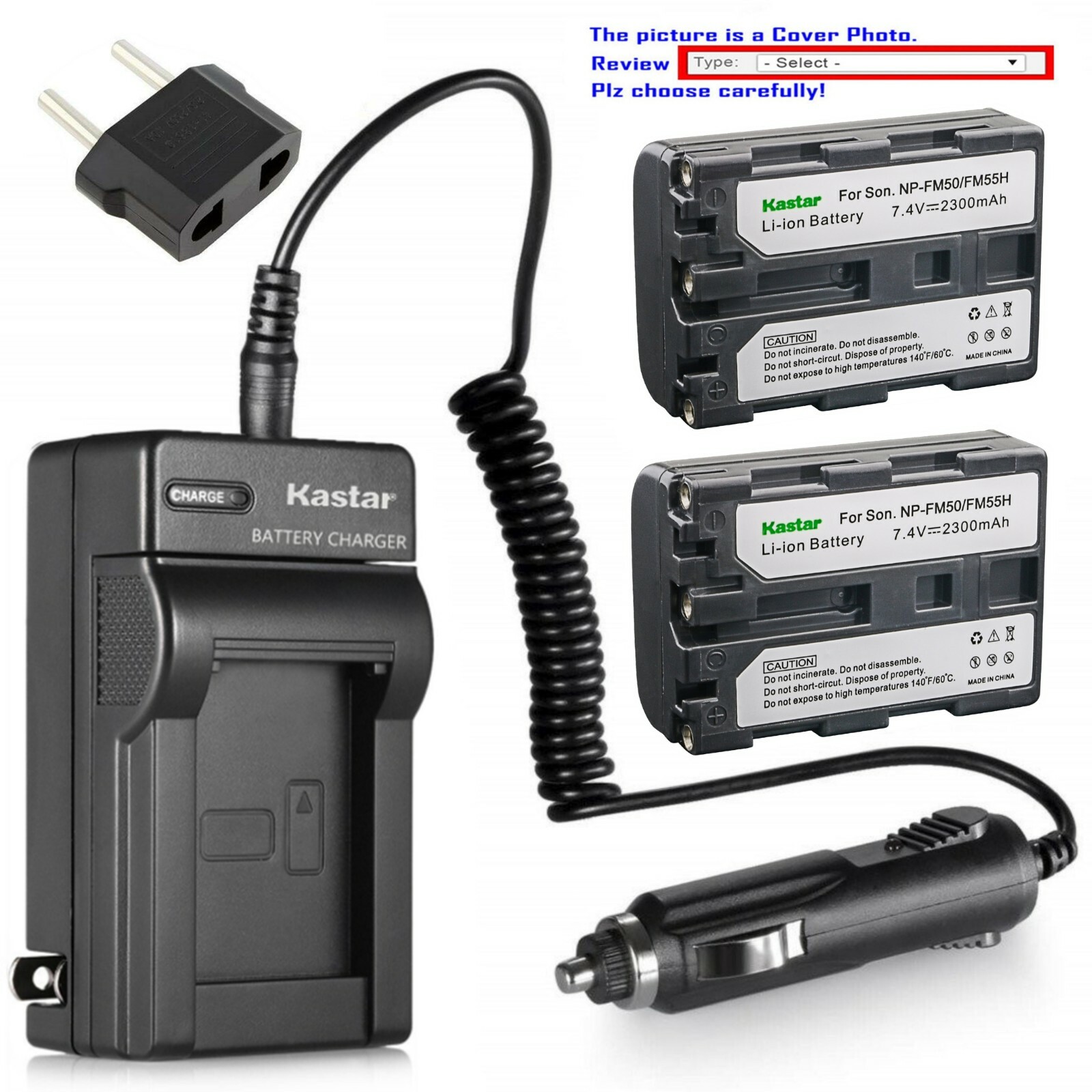 Kastar Battery Charger Sony DCR-TRV116 TRV118 TRV140 TRV145 TRV150 TRV230 TRV235