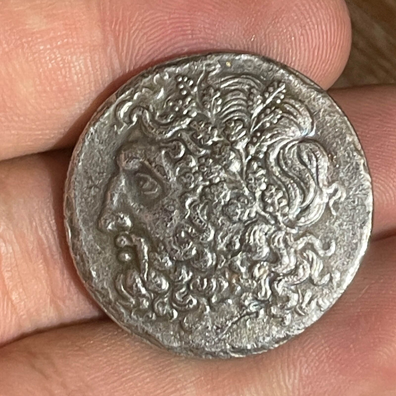 Unresearched Ancient Roman Greek King Image Coated Coin