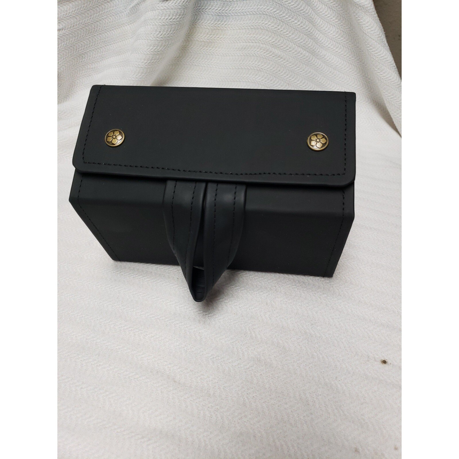 Eyewear Storage Travel Case Black with white sections