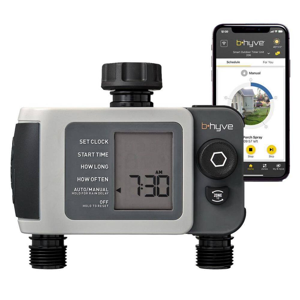 B-Hyve XD Bluetooth 2-Outlet Hose Watering Timer Sprinkler Timer