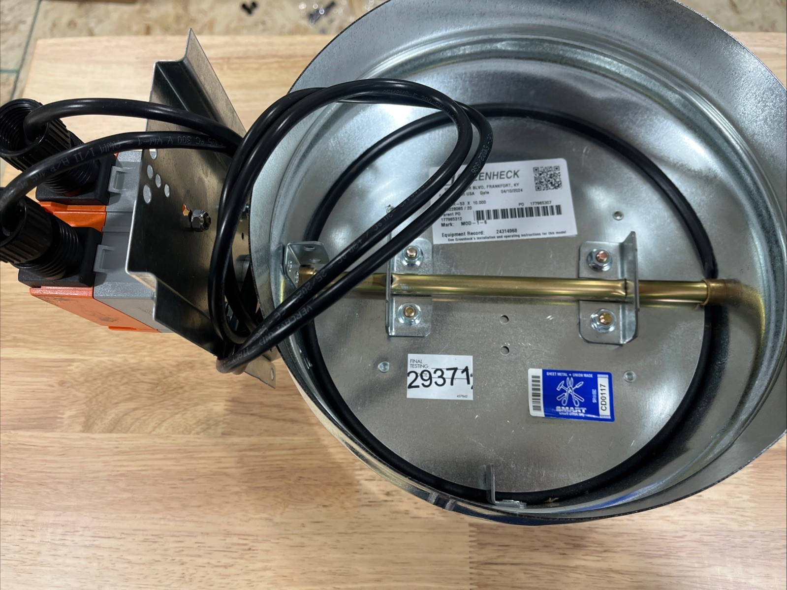 VCDR-53-10 Greenheck 10” Round Damper with Belimo Actuator TFB24-S