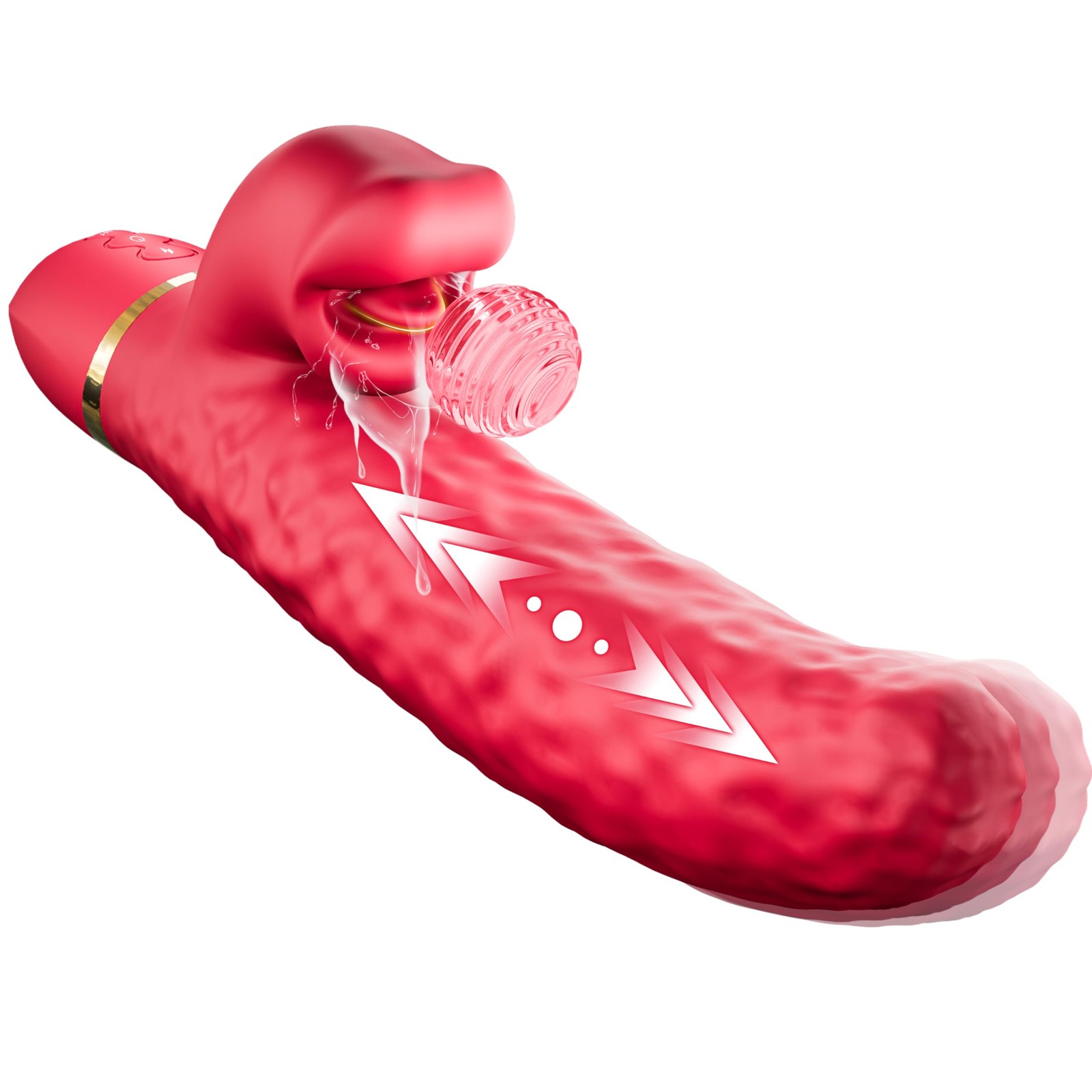 Rabbit Thrusting Dildo Tongue Toy Vibrator, Anal Sex Toys for Purple