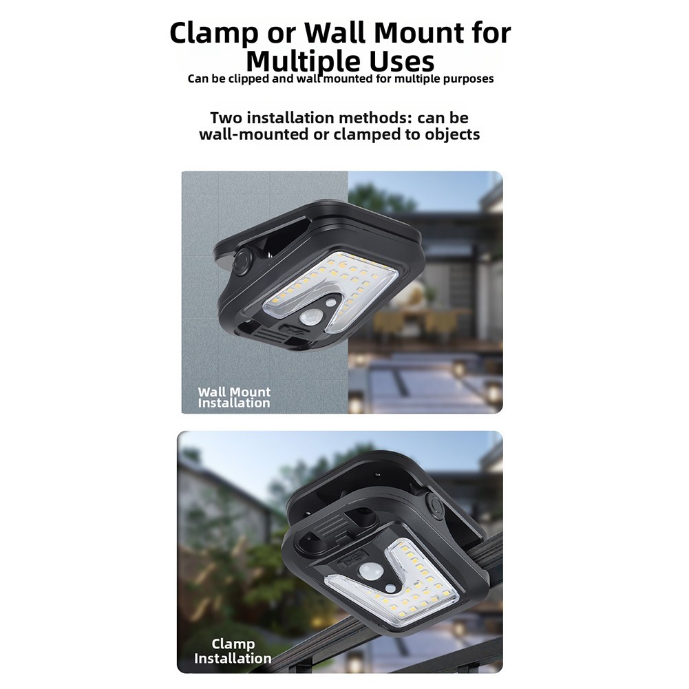 Solar Powered Clip On Wall Light with Motion Sensor for Courtyard Lighting