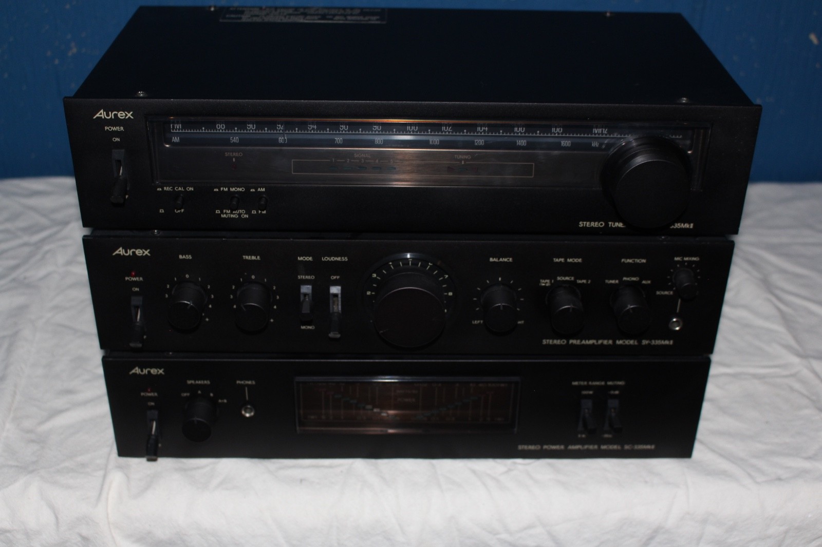 Vintage Aurex Toshiba Stereo Tuner ST-335MKII -Preamp SY-335MKII -Amp SC-335MKII