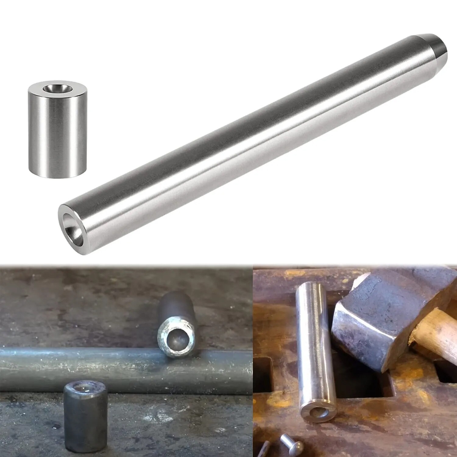 Blacksmith Rivet Doming Tool Set Top & Bottom 1/4" Blacksmithing Forging Tools