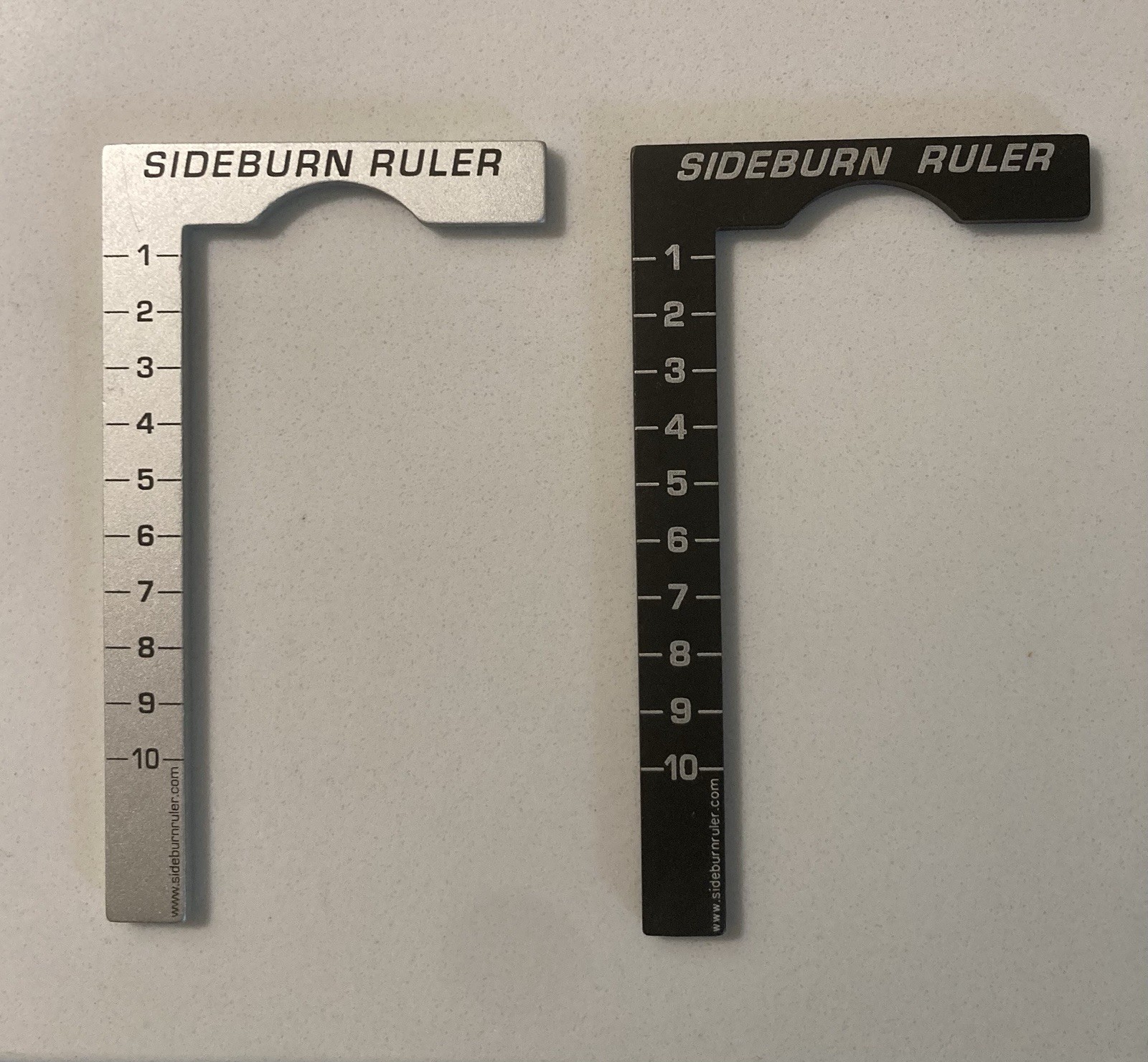 Sideburn Ruler Aluminum Professional Personal Use Grooming Black or Silver