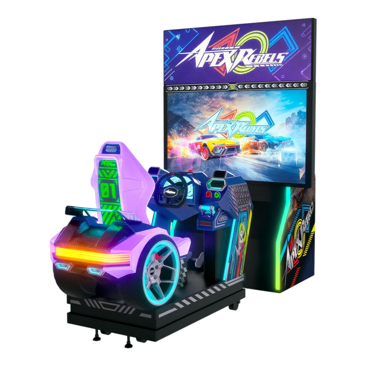 Sega Apex Rebels Arcade Racing Driving Game 65"