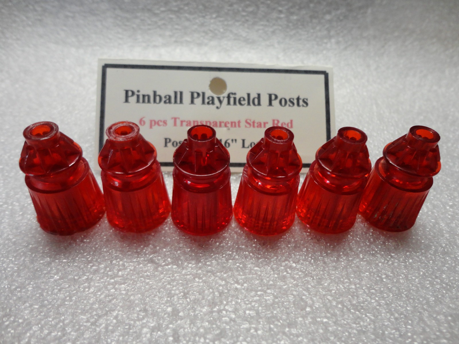 Pinball Playfield Plastic Posts, Transparent Red, 1-1/16" Tall, 6 pcs
