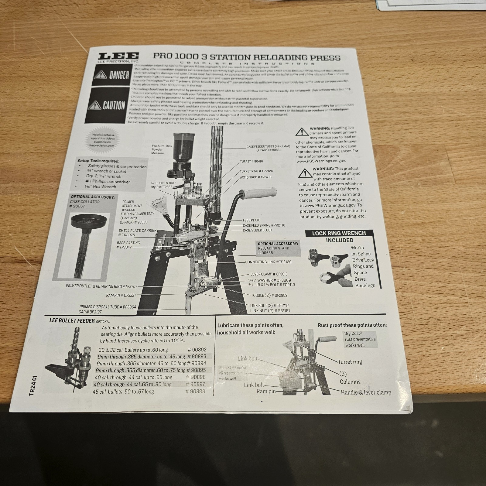 LEE PRECISION PRO 1000 380, 223, 300acc Progressive Reloading Press (NEW STYLE)