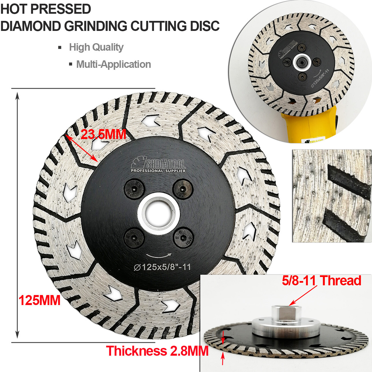 2pcs Diamond Dual Saw Blades Grind Sharpen Granite Marble Concrete Cutting Discs