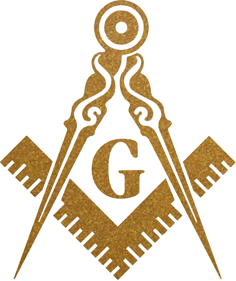 ProSticker 009.2.5 (Two) 2.5" Gold Masonic Square Compass Decals Stickers