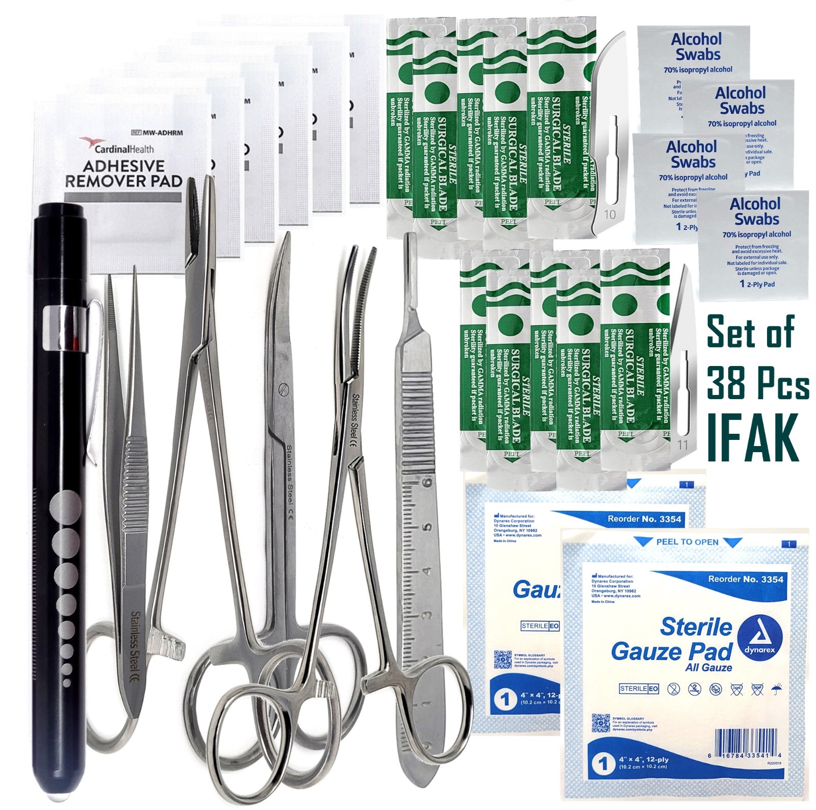 38 Pcs Outdoor Emergency Survival Gear First Aid Kit EMT EMS Medical Travel Set