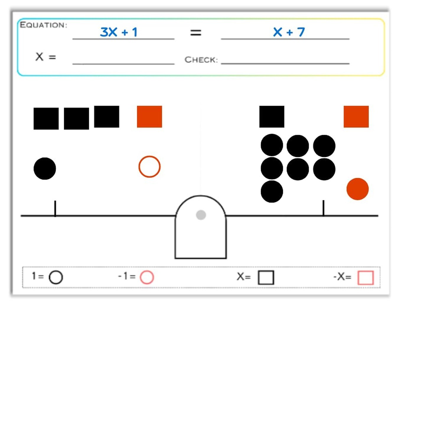 STEPUP Dry Erase Algebra Tiles Whiteboard - Algebra Manipulatives Whiteboard ...