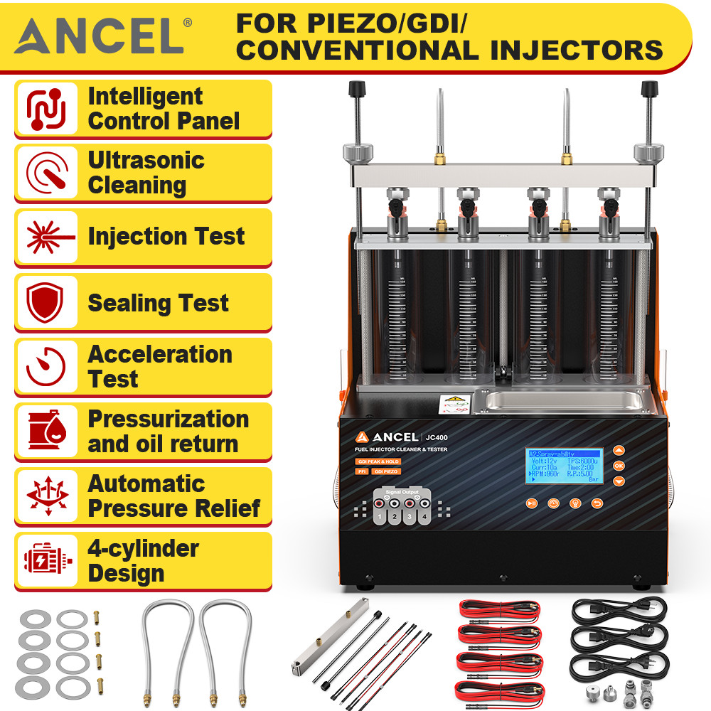 Injector Cleaner Machine 4-Cylinder Ultrasonic Fuel System Injection Cleaning