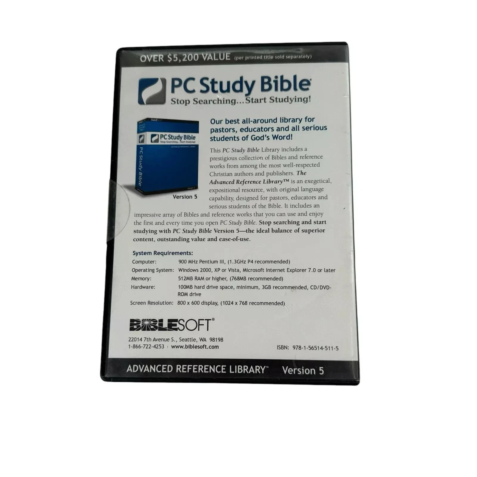 BibleSoft PC Study Bible 5 - Advanced Reference Library DVD for Windows