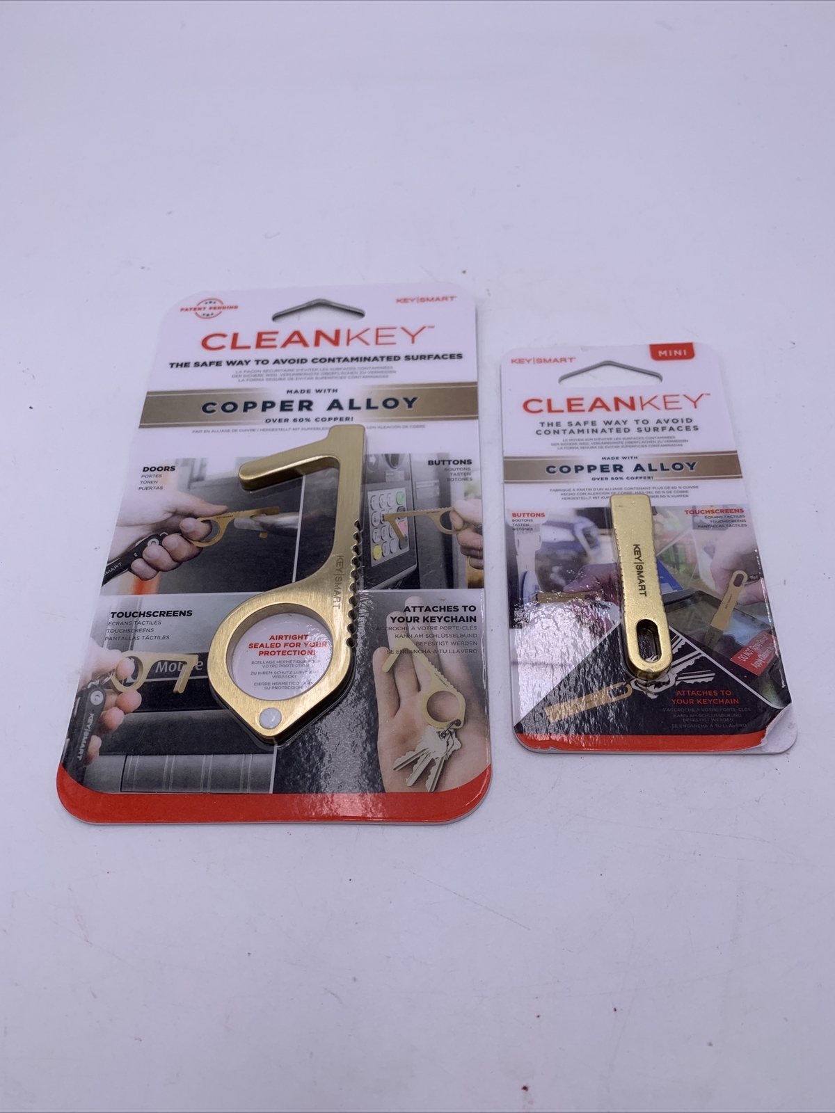Lot of 2 CleanKey Copper Avoid Contaminated Surface Attach to Keychain