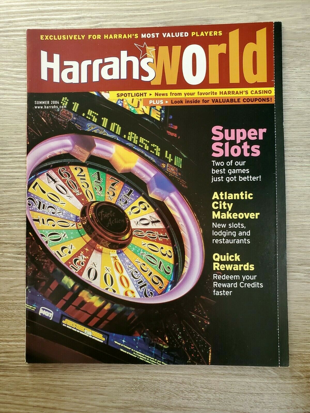 Las Vegas Harrahs World Casino Promotional Magazine Summer 2004
