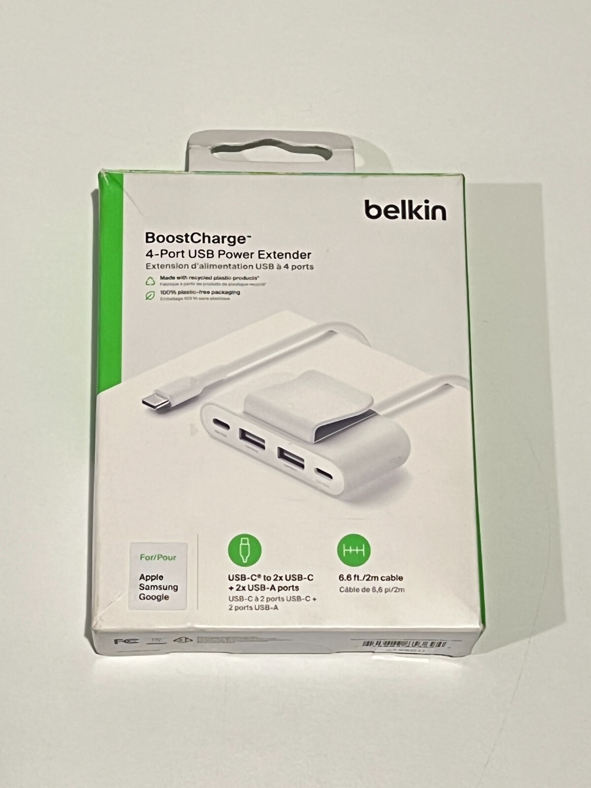 Belkin 4-Port USB Power Extender 2 USB-C/2 USB-A BUZ001tt2MWHB7 - White OPEN BOX