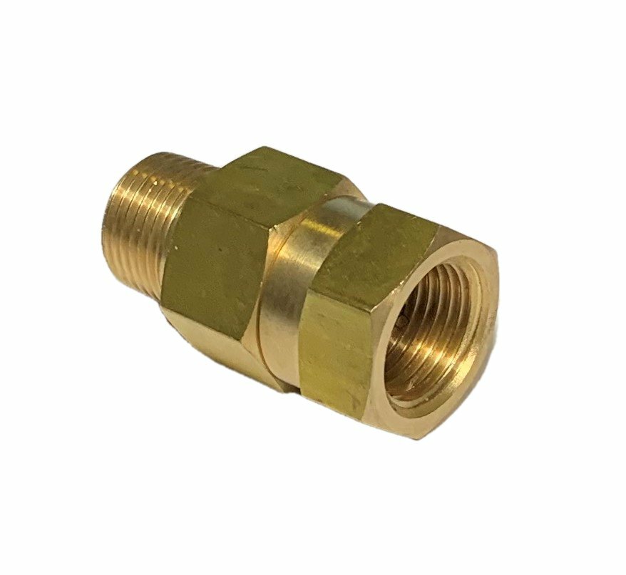 Brass 3/8 NPT Size Pressure Washer In Line "Live" Hose Swivel Coupler 3600 PSI