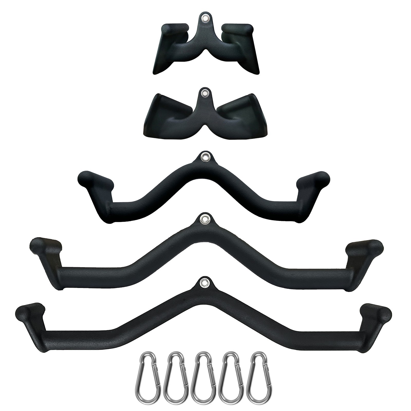 5Pcs Lat Pull Down Bar Home Gym Fitness Pulley System Cable Machine Attachment