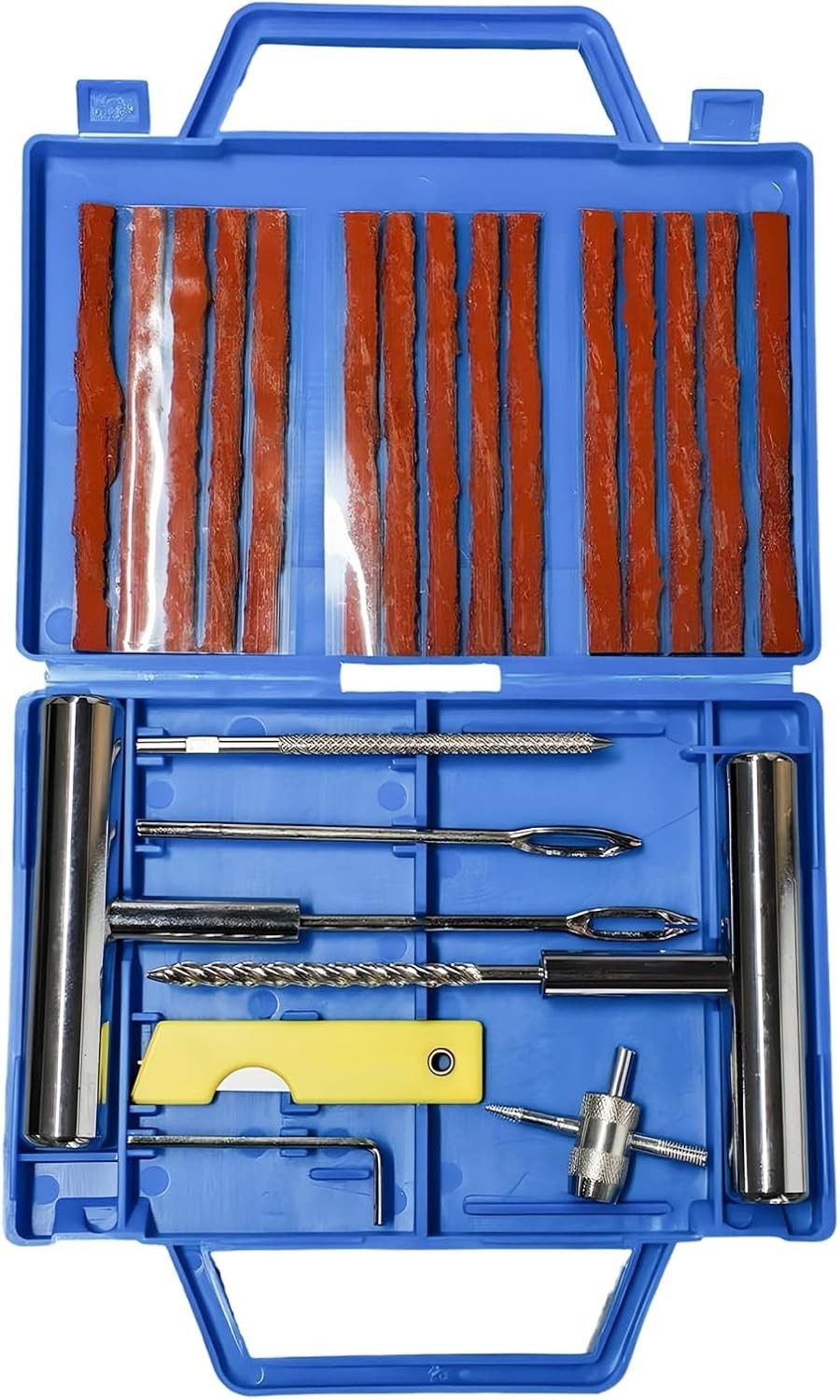 22PCS Tire Puncture Repair Kit Heavy Duty Tubeless Tire Kit with Tools for Cars.