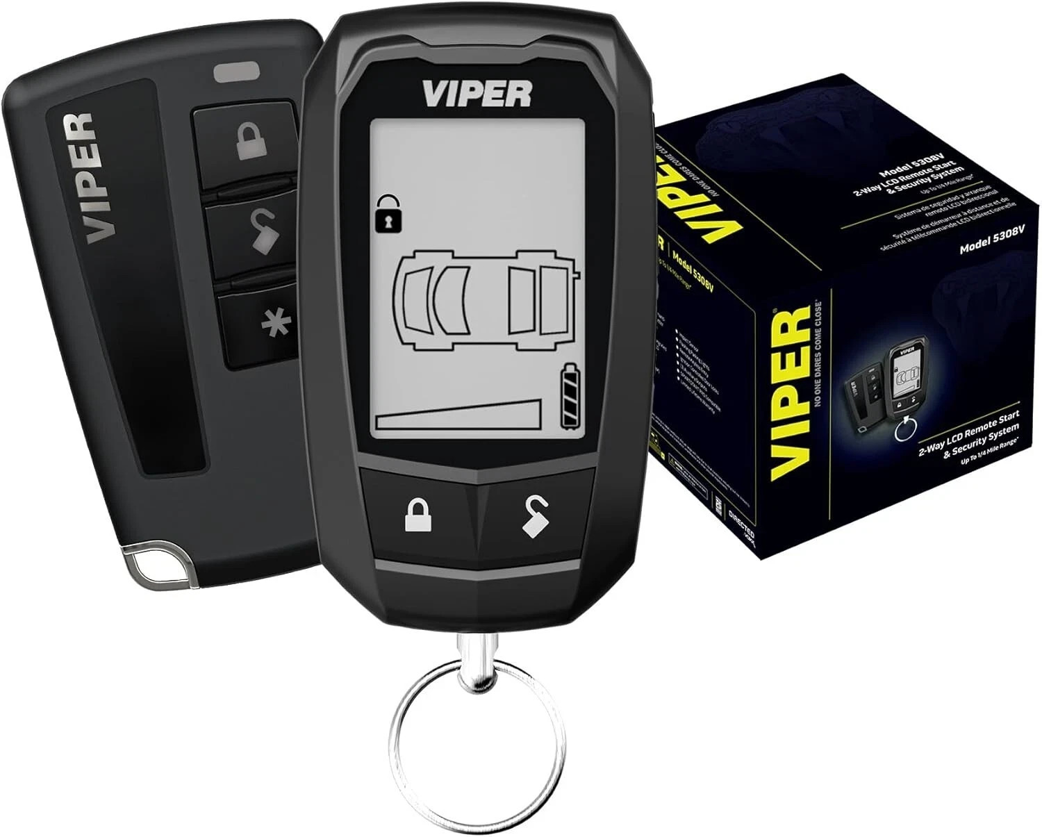 Viper 5308V 2-Way LED Remote Control Alarm System Remote Start And Keyless Entry