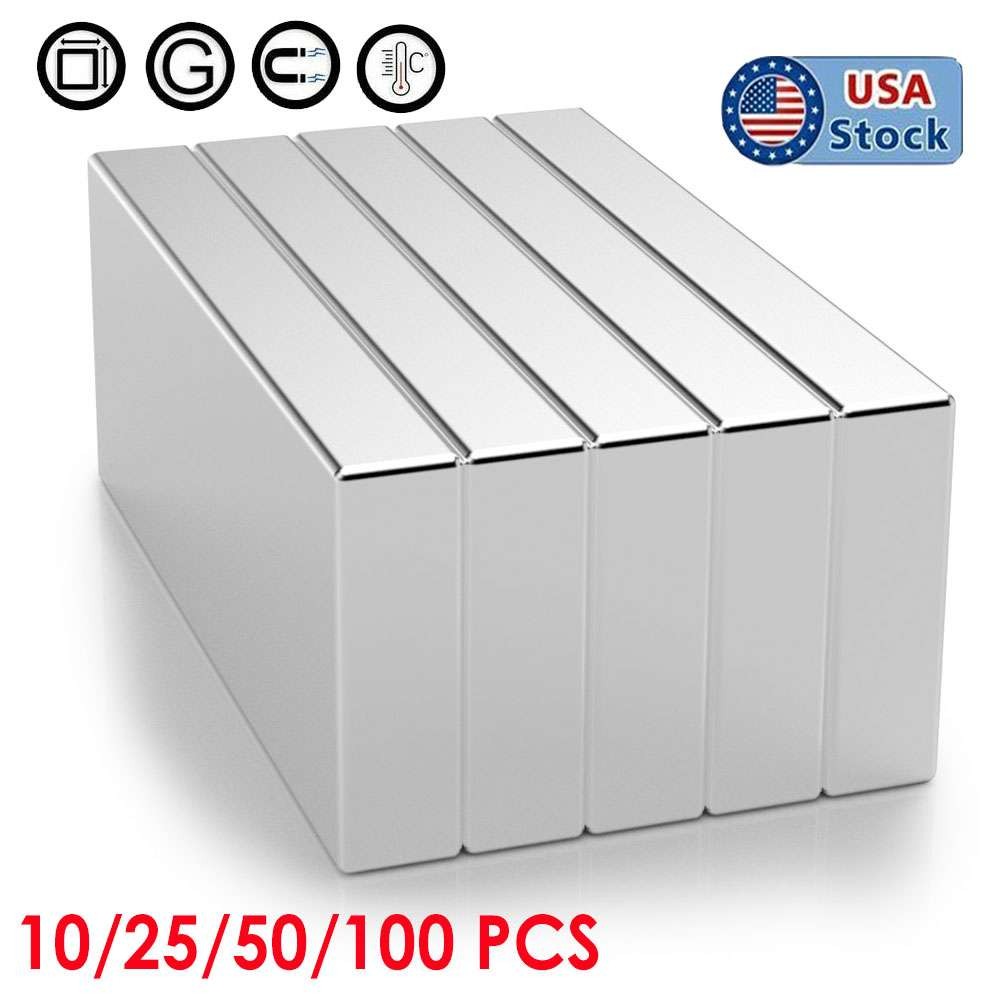 10/50/100pcs Super Strong Block Fridge Magnet Rare Earth Neodymium 25x10x3mm N45
