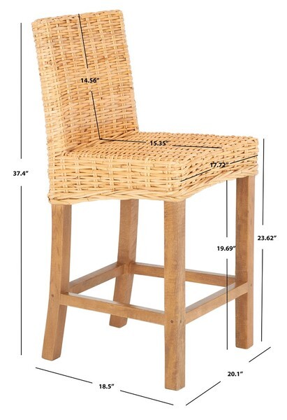 Safavieh TOBIE RATTAN COUNTER STOOL, Reduced Price 2172781461 BST6501A