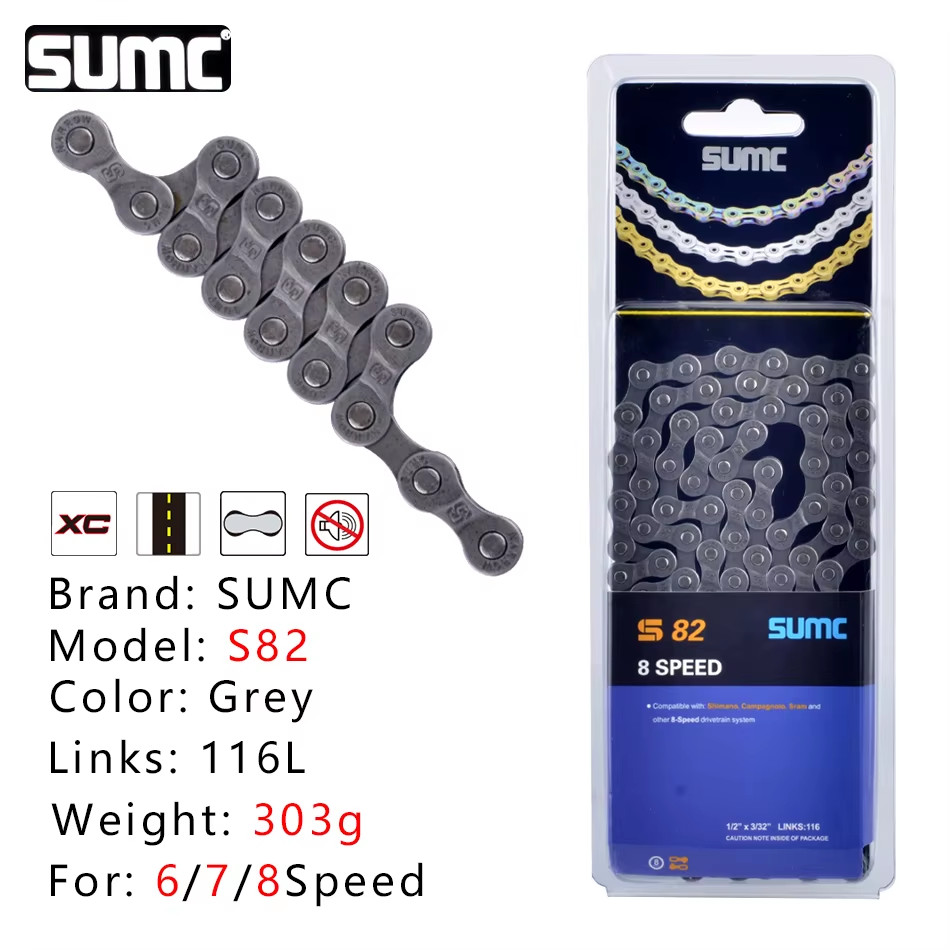 SUMC Bicycle Chains 8 9 10 11 12 Speed 116 Link MTB Road Bike Chains 8V 9V 10V 1