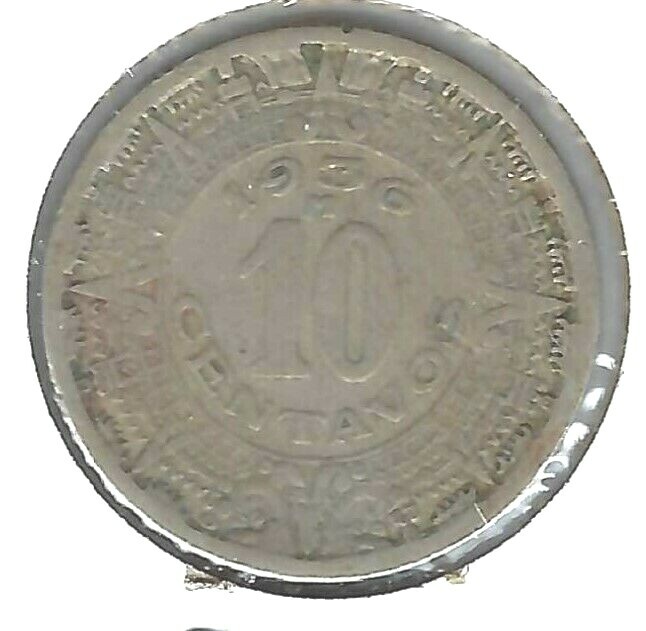 1936 Mexico Circulated Ten Centavo Coin