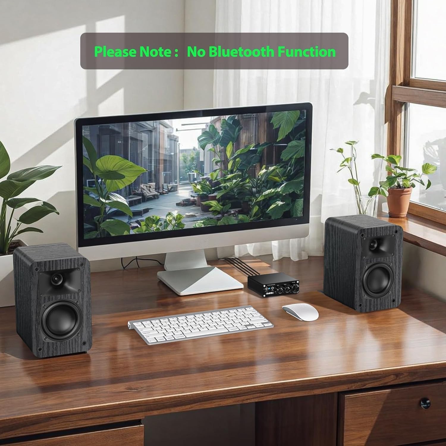 Passive Bookshelf Speakers, 2-Way 3.5" Woofer Black