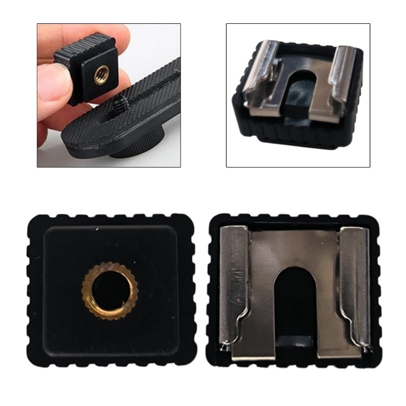 Lamp Base Hot Shoe Flashlight Bracket Socket Hotshoe Adapter 1/4 Thread C6 SC6
