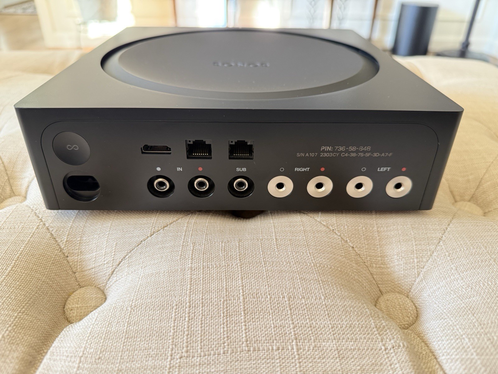 Sonos Amp S16 250W 2.1 Channel Wireless Streaming Amplifier Black