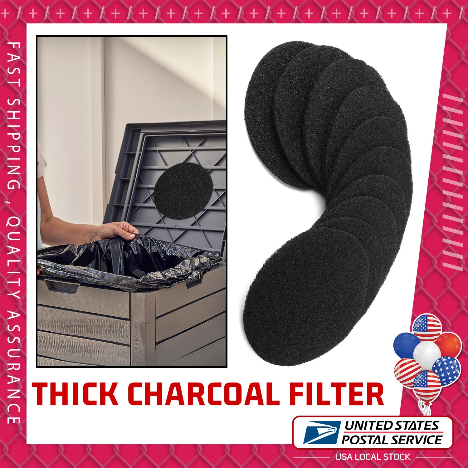 6.7inch Kitchen Compost Bin Charcoal Filter Replacements, Compost Pail Replace