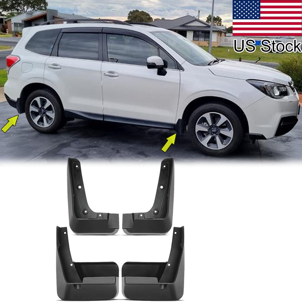 4pcs Front & Rear Mud Flaps Splash Guards Mudguards For 14-18 Subaru Forester