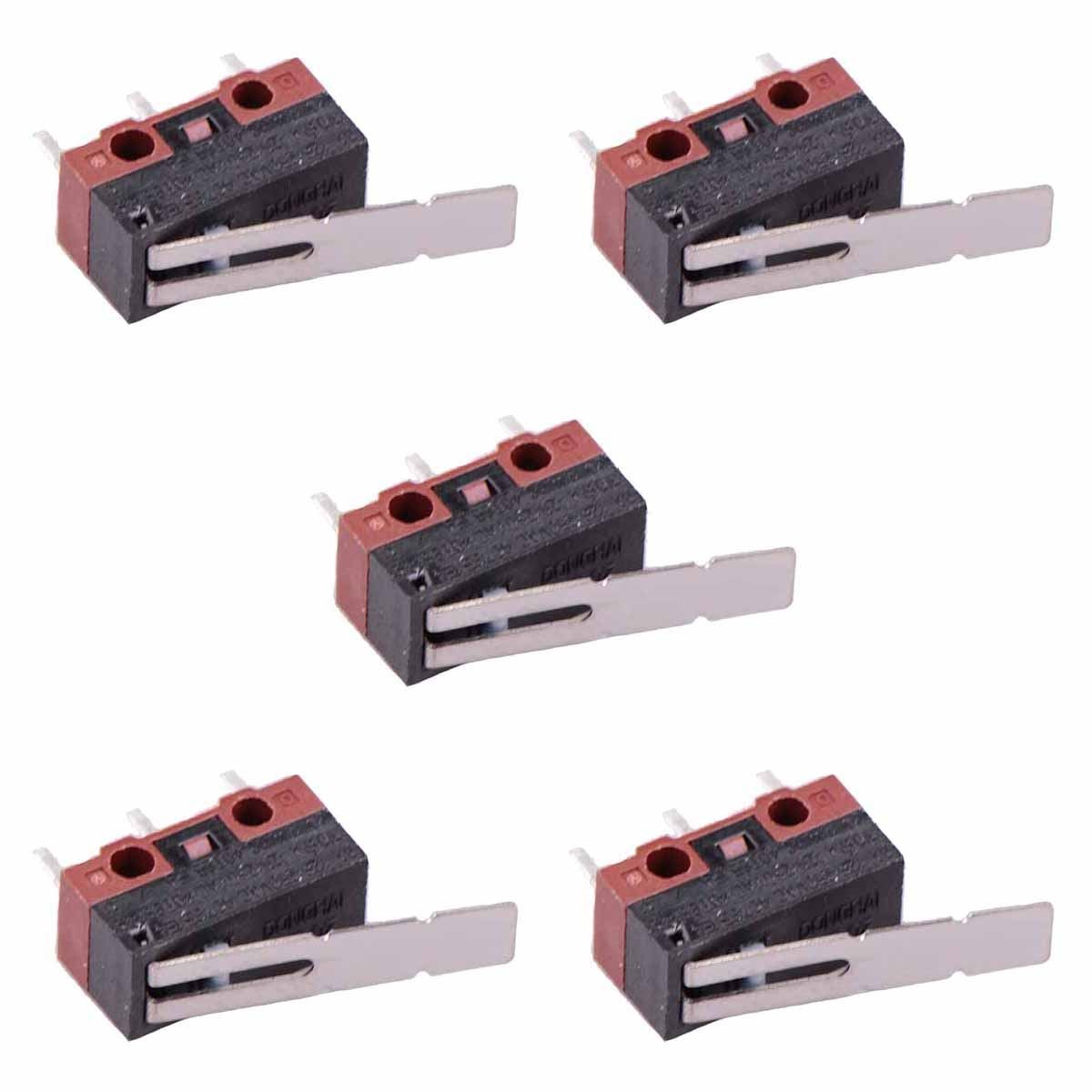 5 x 17mm Lever Subminiature PCB Microswitch SPDT 3A