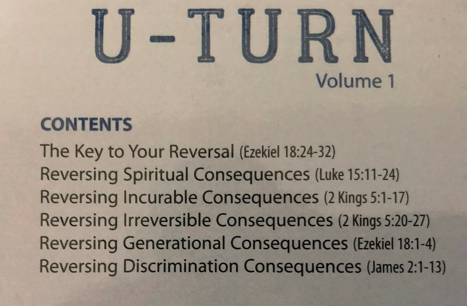Tony Evans CD - U-Turn - Volume 1