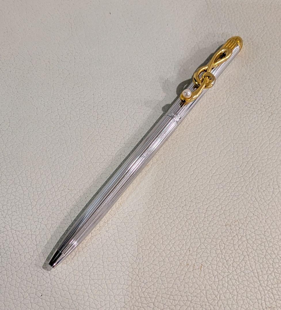 Mikimoto Ballpoint Pen Twist Type With Pearl Writing Luxury Japan USED K