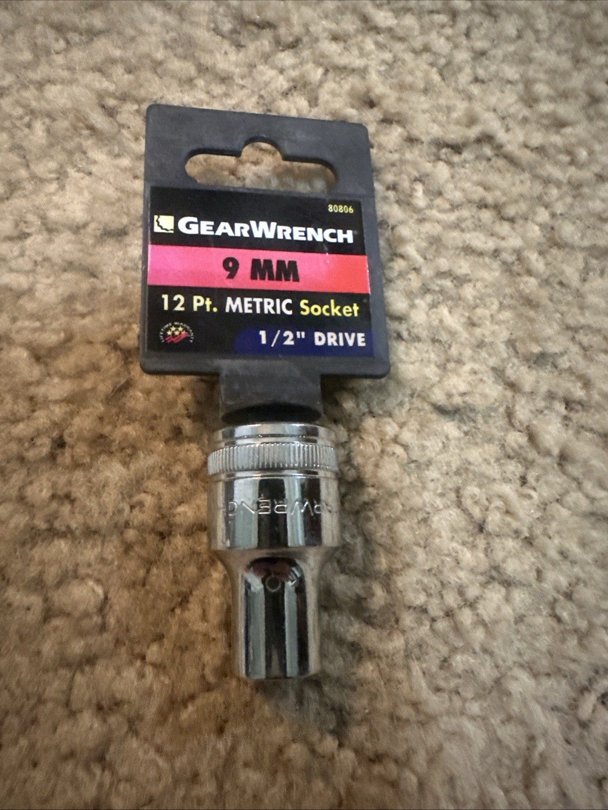 GearWrench 80806 9mm 1/2" Drive 12 Point Socket
