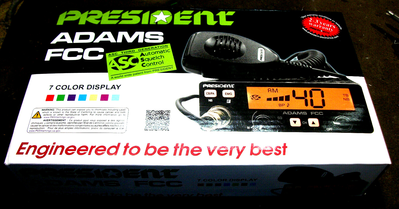 PRESIDENT ADAMS FCC  SUPER MOD  ONLY 4 WIRES ( radio not included )