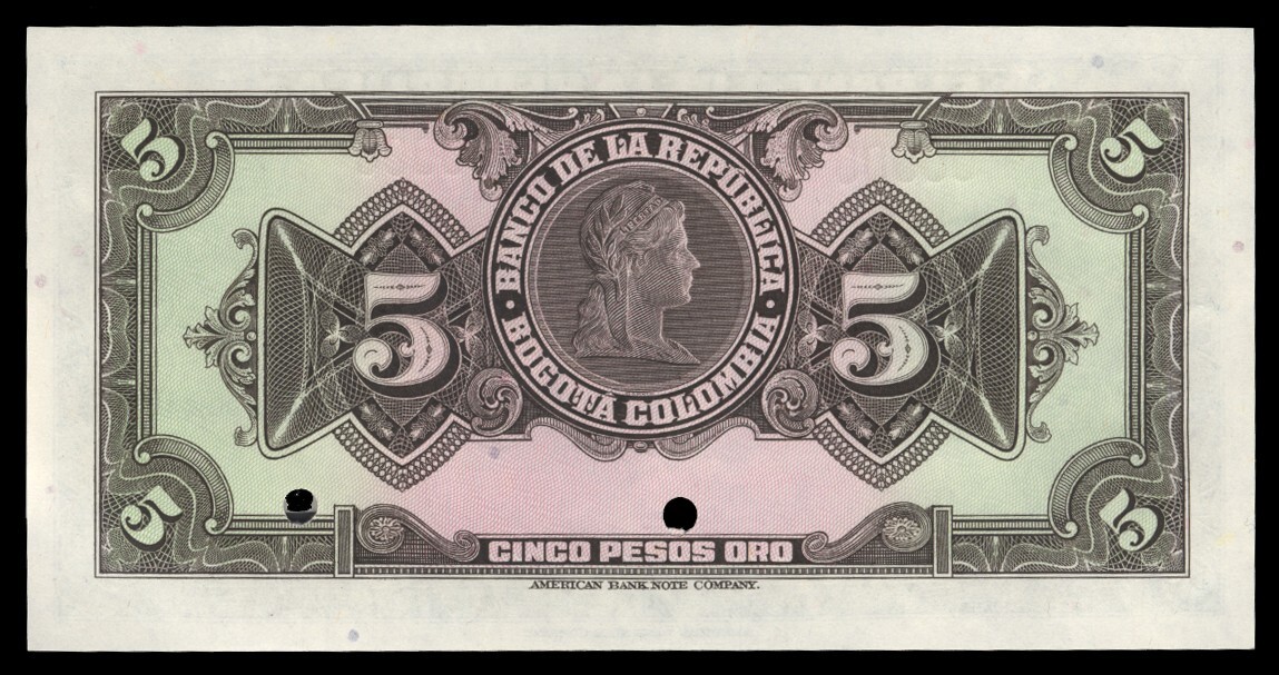 Colombia P386cv4, Specimen Banknote.