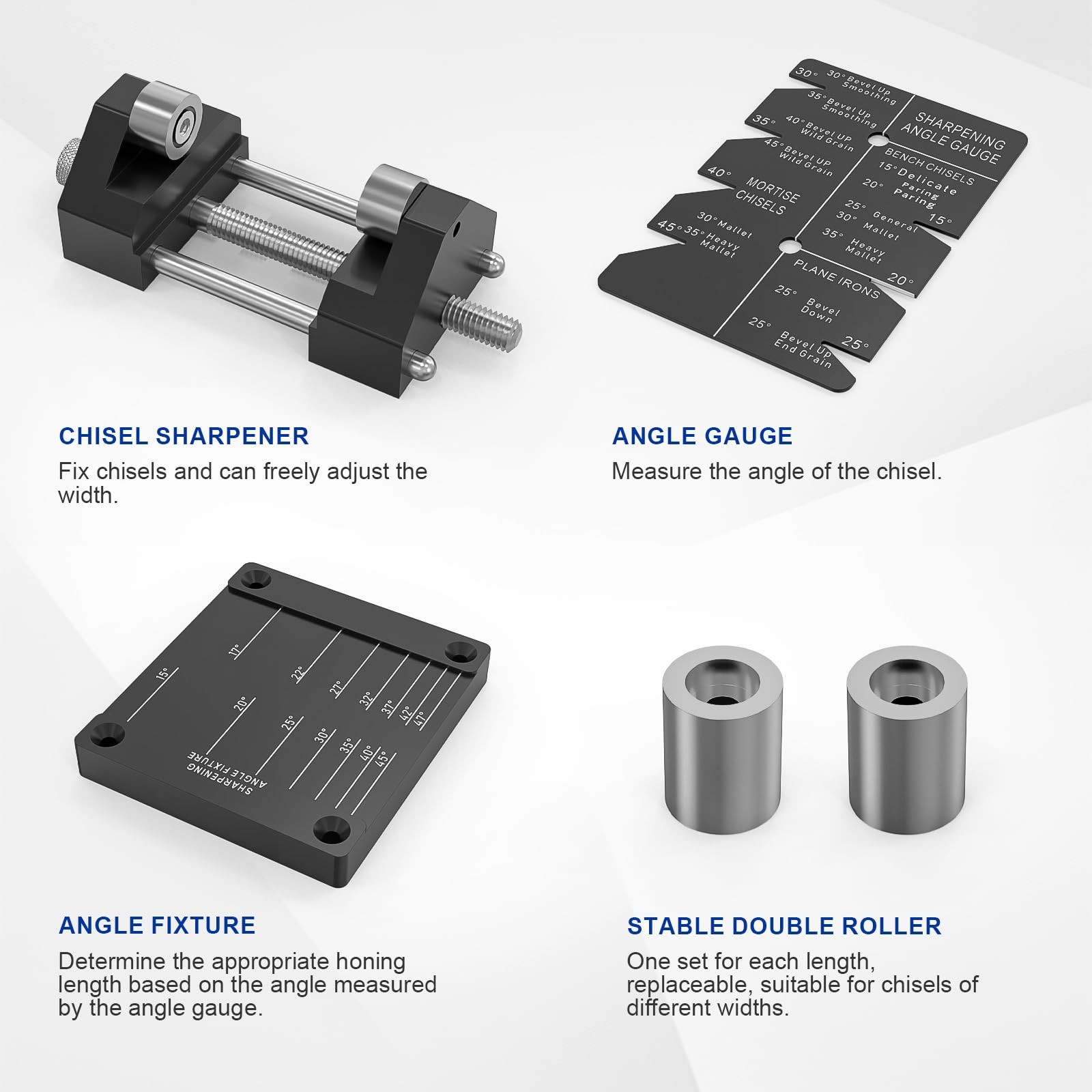 Precise Chisel Sharpening Jig Kit, Honing Guide System for Woodworking Chisel...