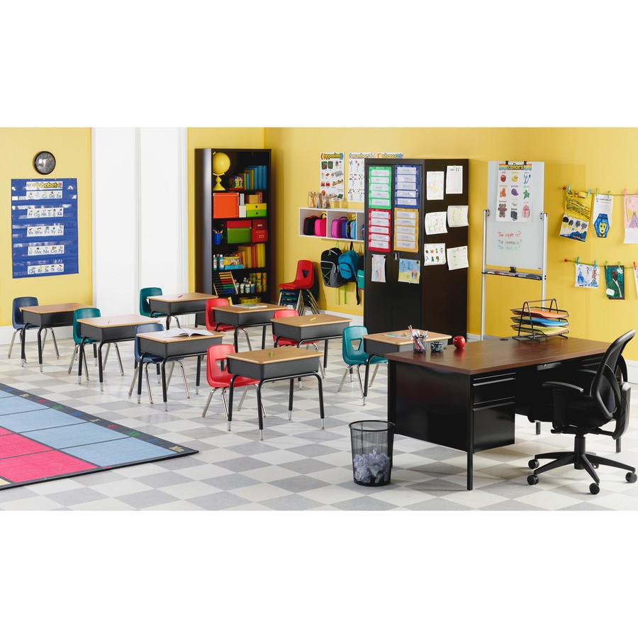 Lorell LLR99893 Book Box Student Desk 18x24 Black Plastic